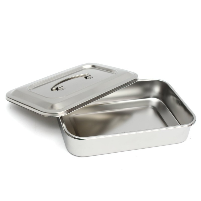 Metal Medium Tray W/Lid